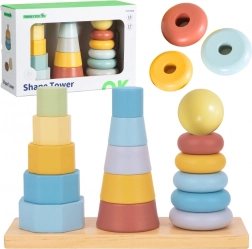 Tooky Toy dřevěná třídicí věž – Montessori tři věže
