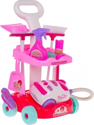 Dětská úklidová sada s interaktivním vysavačem a vozíkem