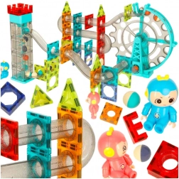 Magnetická stavebnice s kuličkovou dráhou a hudbou, 118 dílů