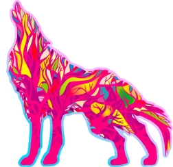 Dřevěné puzzle Vyjící vlk 250 dílků