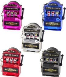 Brelok mini výherní automat se slotem, pohyblivá páčka, mix barev