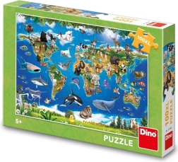 dino puzzle mapa zvířat – 100 xl dílků