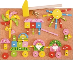 Korková přibíječka pro dívky – kreativní dřevěná mozaika s hřebíčky