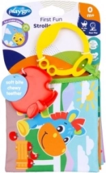 playgro závěsná knížka na kočárek s kousátkem