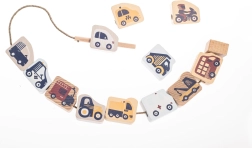 Cubika pastel navlékací dopravní prostředky – dřevěný navlékací set