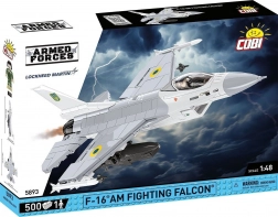 Stavebnice COBI F-16 AM Fighting Falcon – ukrajinské zbarvení, měřítko 1:48 (500 dílků)
