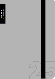 Diář A6 týdenní 2025 šedý PASTELINI