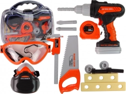 Sada nářadí s elektrickou vrtačkou a ochrannými brýlemi