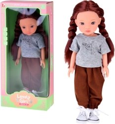 Lovely Girl panenka se šaténovými copánky ve sportovním oblečení 33 cm