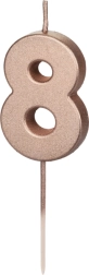 Svíčka na dort rose gold číslo osm