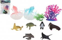 Sada mořských zvířátek a korálů