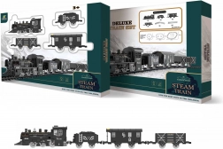 Kouřící vlaková souprava s efekty a stavitelnou tratí 135 × 75 cm