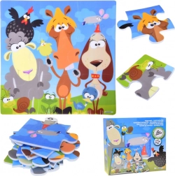 Pěnové puzzle zvířátka – barevná podložka pro miminka 90 × 90 cm