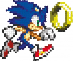 Jixelz Remix plastové pixel art puzzle Sonic a zlatý kroužek