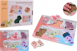 Dřevěné hmatové puzzle se zvířátky JOUÉCO