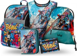 Set pro školáky Zippy Skatepark: aktovka, penál, sáček, zástěra a peněženka