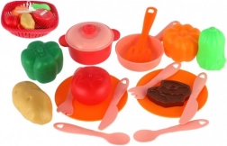 Sada dětského nádobí v ošatce s doplňky