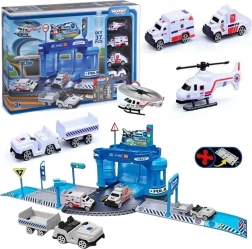 Woopie tematický set policejní stanice na letišti s auty a vrtulníkem, 37 dílů