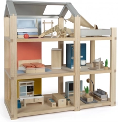 domeček pro panenky s nábytkem a střechou