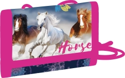 Dětská textilní peněženka s motivem koně na suchý zip