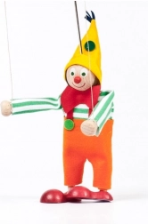 Dřevěná loutka šašek Jarmil 12 cm