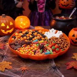 Halloweenová servírovací miska ve tvaru dýně oranžová