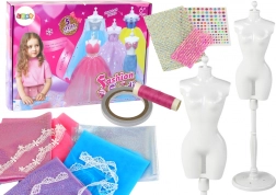 Kreativní výtvarná sada na tvorbu šatů pro panenky