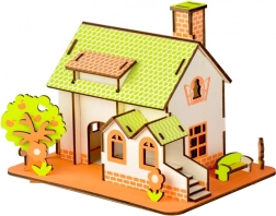 Woodcraft dřevěné 3D puzzle zelený dům