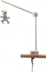 Hess dřevěný držák na kolotoč nad postýlku – růžový, s pevnou svorkou