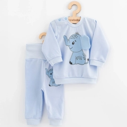 Kojenecká souprava tričko a tepláčky new baby happy elephant modrá 62 (3–6 m)