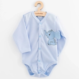 Kojenecké body s dlouhým rukávem new baby happy elephant, modré