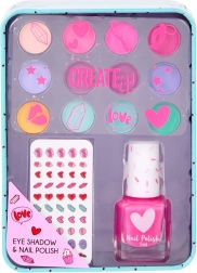 Dětská sada očních stínů a laků na nehty v plechové dóze