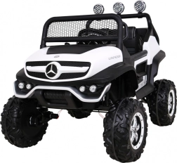 Mercedes‑Benz Unimog pro děti 4x4 s dálkovým ovládáním, LED a MP3 – bílý