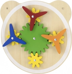 Dřevěná nástěnná tabule s převody a větrníky VIGA, FSC, Montessori