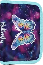 Školní penál s 2 chlopněmi Motýl, prázdný