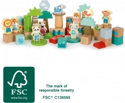 Dřevěná stavebnice Přátelé z džungle small foot