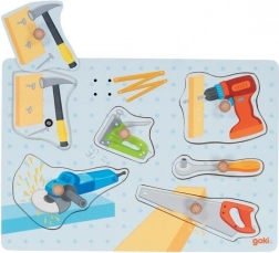 Goki dřevěná vkládačka se zvuky – nářadí