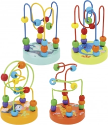 TOOKY TOY dřevěný motorický labyrint s korálky