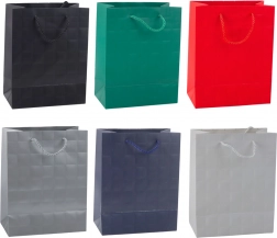 Dárková taška s embosovanými čtverci 23 × 18 × 10,5 cm