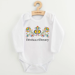 Dětské body s potiskem New Baby lidový vzor Děvčica z Moravy
