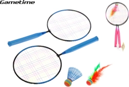 Badmintonová sada GAMETIME – 2 rakety a 2 košíčky v síťce