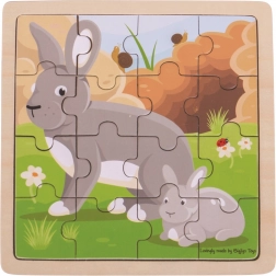Bigjigs Toys puzzle králík s králíčkem