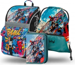 Set Školní aktovka, penál a sáček BAAGL Skatepark