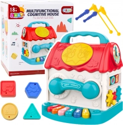 Interaktivní vzdělávací kostka ve tvaru domku pro děti