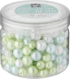 Sada zelených skleněných korálků
