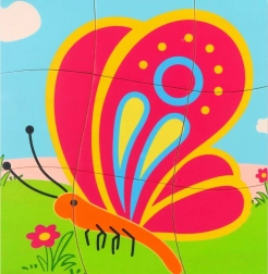 Vrstvené dřevěné puzzle Motýl