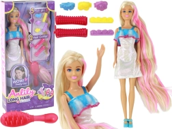 Lalce Anlily s dlouhými blond vlasy - styling set