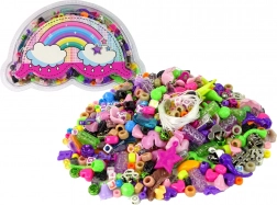 Sada barevných korálků pro výrobu bižuterie DIY