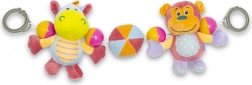 plyšová hrkálka na kočárek BABY MIX – hrošík a opička