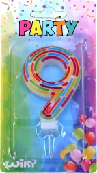Párty dortová svíčka číslo 9 – čárky